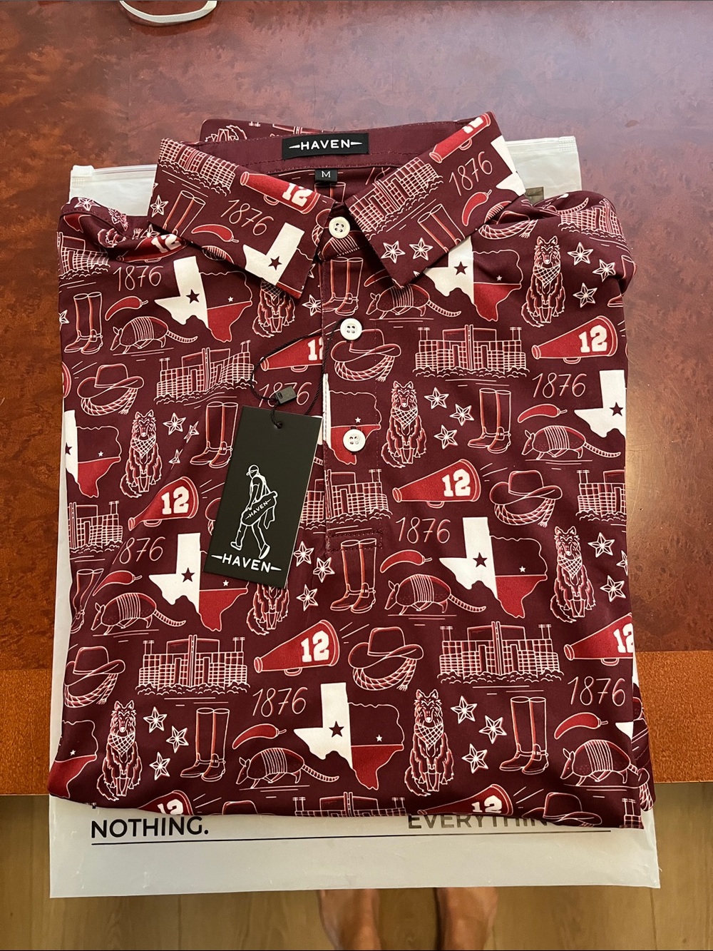 Texas A&M Burgundy Graphic Haven Golf  Short-Sleeve Polo Shirt